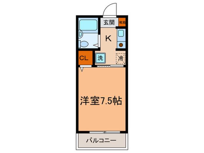メゾンドアヴニール名谷(1K/2階)の間取り写真