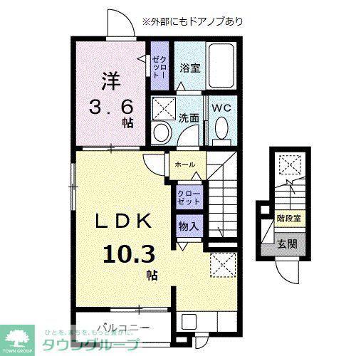 イノセントパーク(1LDK/2階)の間取り写真