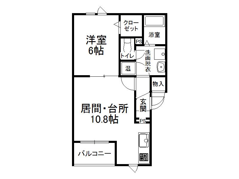 クレアトール(1LDK/3階)の間取り写真