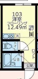 ユナイト新子安ザルツブルク(ワンルーム/1階)の間取り写真