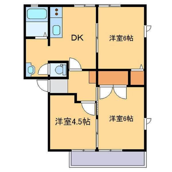 SD宗高(3DK/2階)の間取り写真