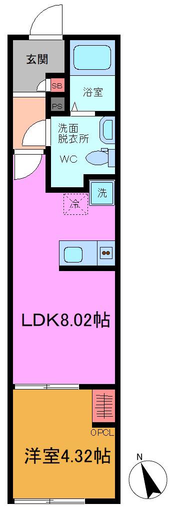 ヴランドール葛西(1LDK/4階)の間取り写真