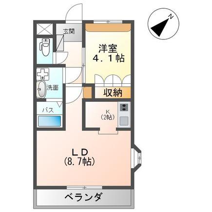プリマヴェーラ(1LDK/2階)の間取り写真