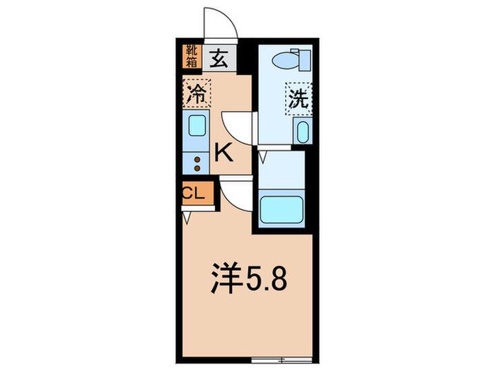 リヴェール中原(1K/1階)の間取り写真