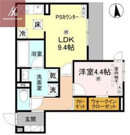TORISIA緑橋(1LDK/1階)の間取り写真