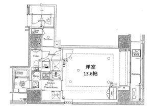 モデルノトッレ松濤(1K/8階)の間取り写真