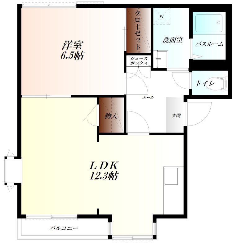 ハイツひかり WIFI対応(1LDK/2階)の間取り写真