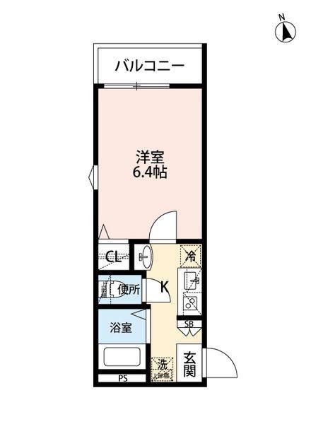 ログリア(1K/1階)の間取り写真