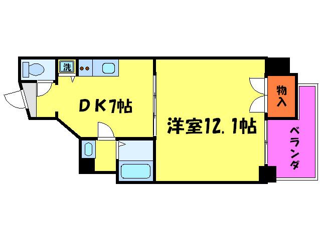 プラタラク(1DK/4階)の間取り写真