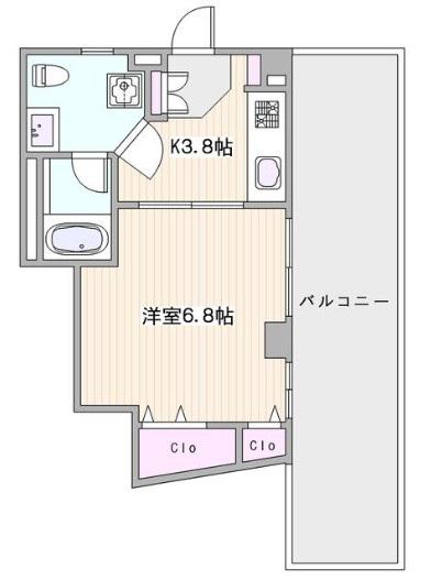 金井ビル(1K/5階)の間取り写真