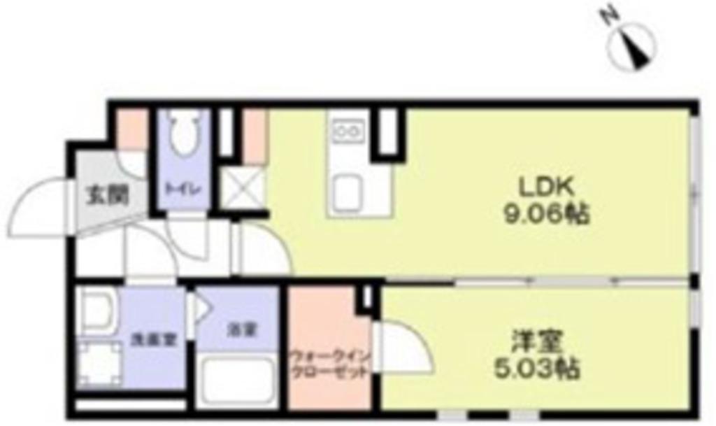 ザレジデンス市谷台町(1LDK/1階)の間取り写真