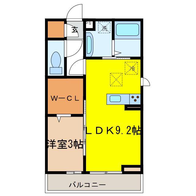 ハイム・プラージュ(1LDK/2階)の間取り写真