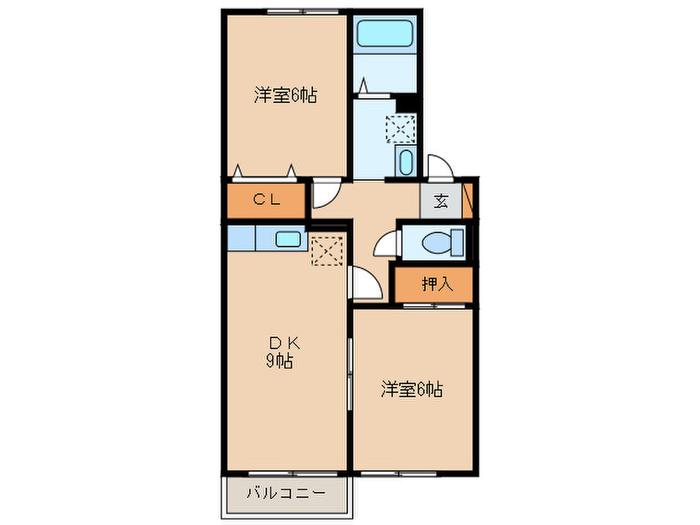 コンフォール美喜(2DK/2階)の間取り写真