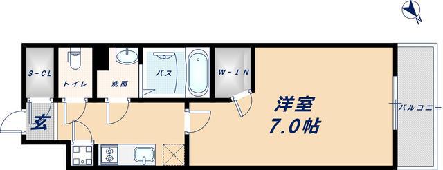 エスリード九条スタシオン(1K/2階)の間取り写真