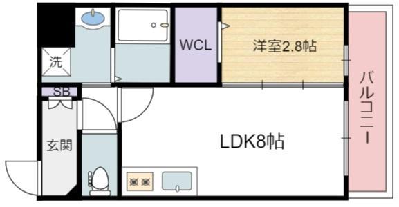 AXIA M-CITY大阪加賀屋(1LDK/7階)の間取り写真
