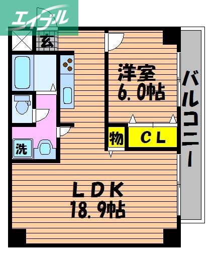 プレアール豊成(1LDK/3階)の間取り写真