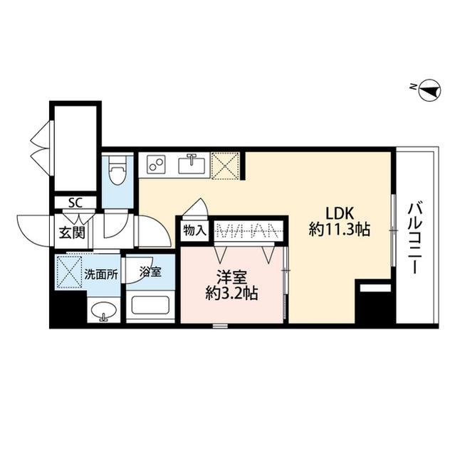 パークソレイユ弐番館(1LDK/3階)の間取り写真