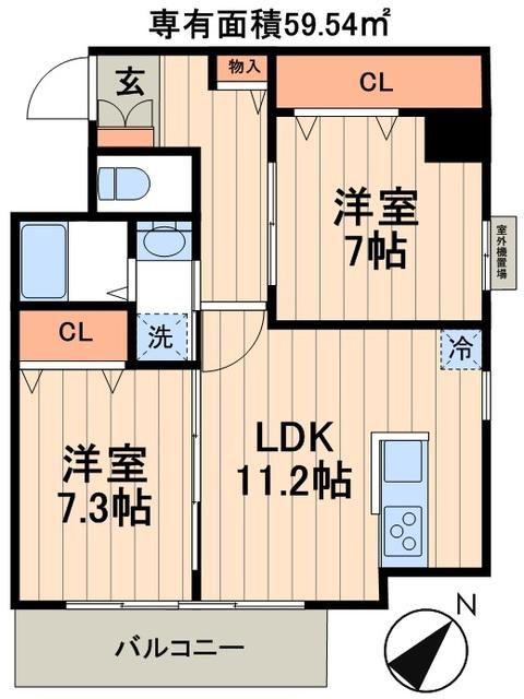 プラネット(2LDK/6階)の間取り写真