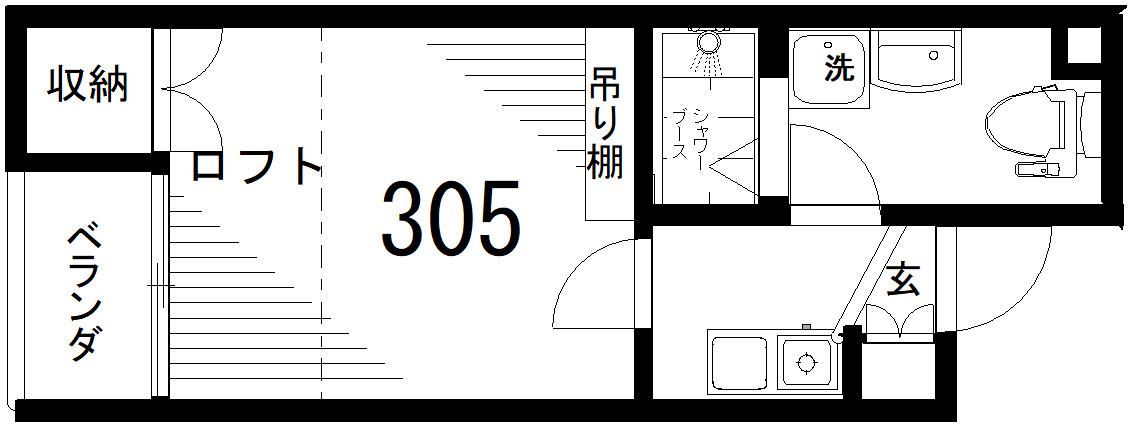 フォセット南大井(1K/3階)の間取り写真