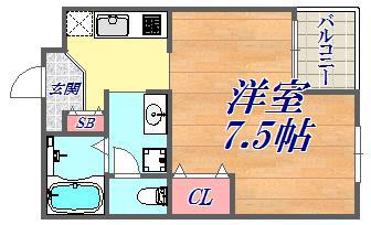 アクエルド諏訪山(1K/4階)の間取り写真