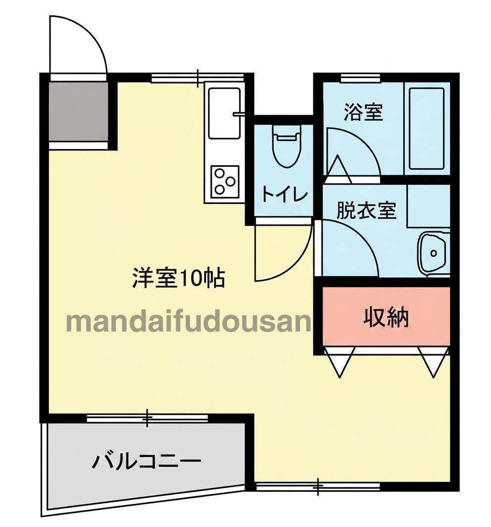 センチュリー21立野(ワンルーム/3階)の間取り写真