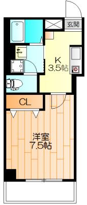 小田木ビル(1K/4階)の間取り写真