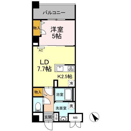 タンドリュクスプレミアム(1LDK/2階)の間取り写真