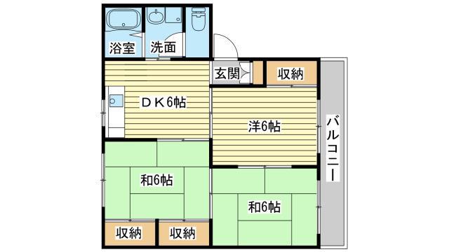 コーポサンライズ(3DK/2階)の間取り写真
