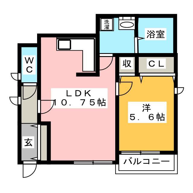 桜区桜田(1LDK/1階)の間取り写真