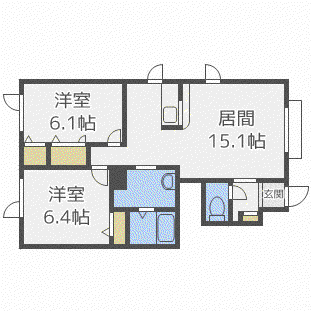 COMODO CASA(2LDK/1階)の間取り写真