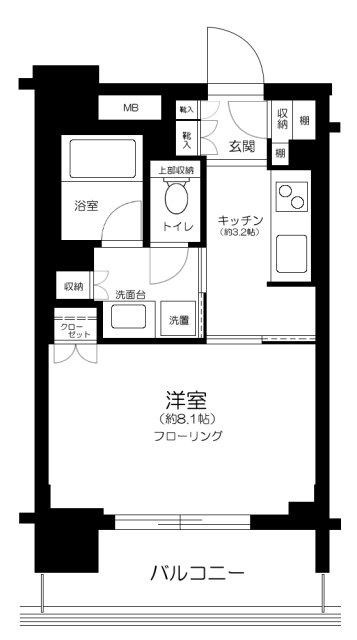 サンクタス浅草レジデンス(1K/5階)の間取り写真