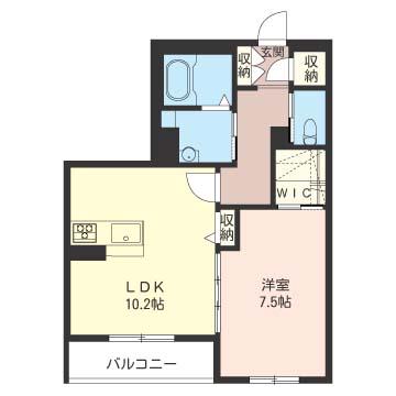 アルカディアI番館(1LDK/3階)の間取り写真