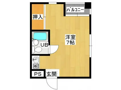 ハイツプリシア(ワンルーム/2階)の間取り写真