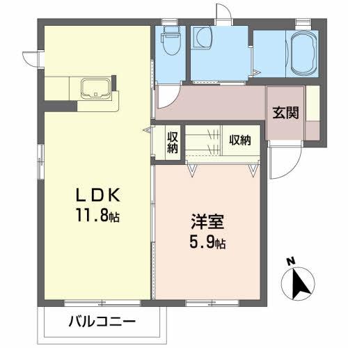 シャーメゾンSK(1LDK/1階)の間取り写真