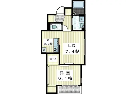 CASA ESTACION -カーサエスタシオン-(1LDK/2階)の間取り写真