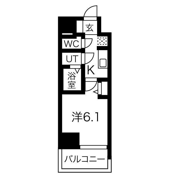 ファステート大阪ドームライズ(1K/4階)の間取り写真
