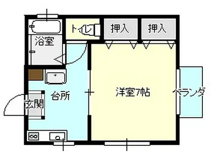 ジュネス有福(1K/1階)の間取り写真