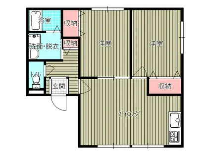アズウチェロ(2LDK/1階)の間取り写真