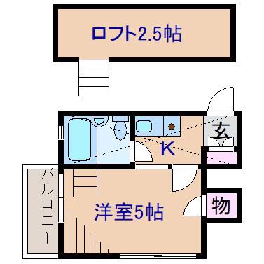 オメガパレス2丁目(1K/1階)の間取り写真