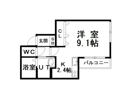 グレイスレクシア(1K/5階)の間取り写真