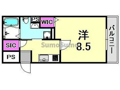 MOTORIA(1K/1階)の間取り写真