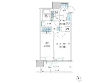 パークシティ柏の葉キャンパス ザ・ゲートタワー ウエスト(1DK/5階)の間取り写真