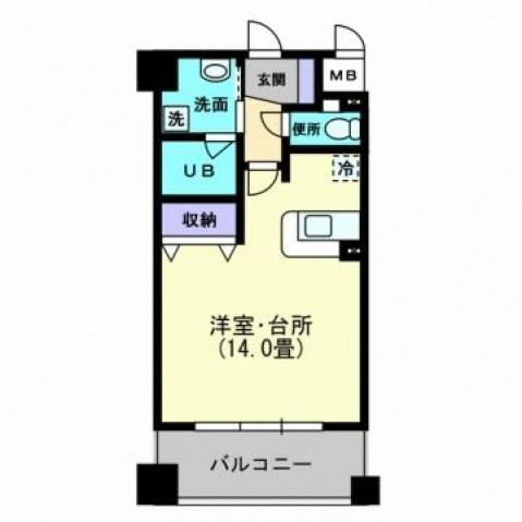 松山ウエスティン(1K/9階)の間取り写真