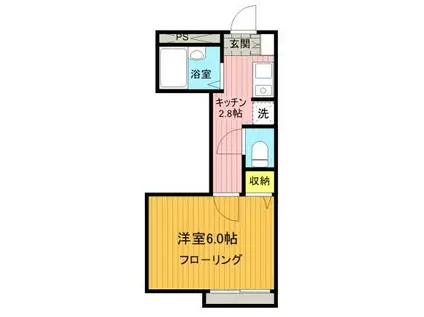 メゾンブランシュ(1K/1階)の間取り写真