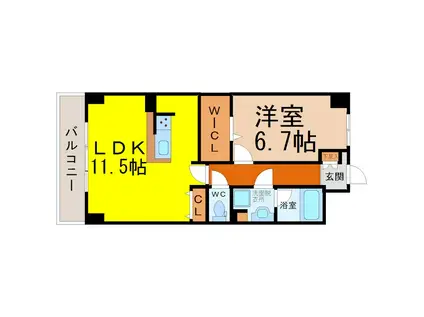 BLISS(1LDK/6階)の間取り写真