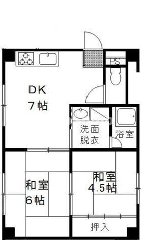 月見山マンション(2DK/3階)の間取り写真