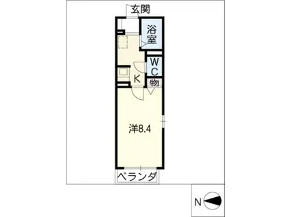 シャトレ三条(1K/2階)の間取り写真