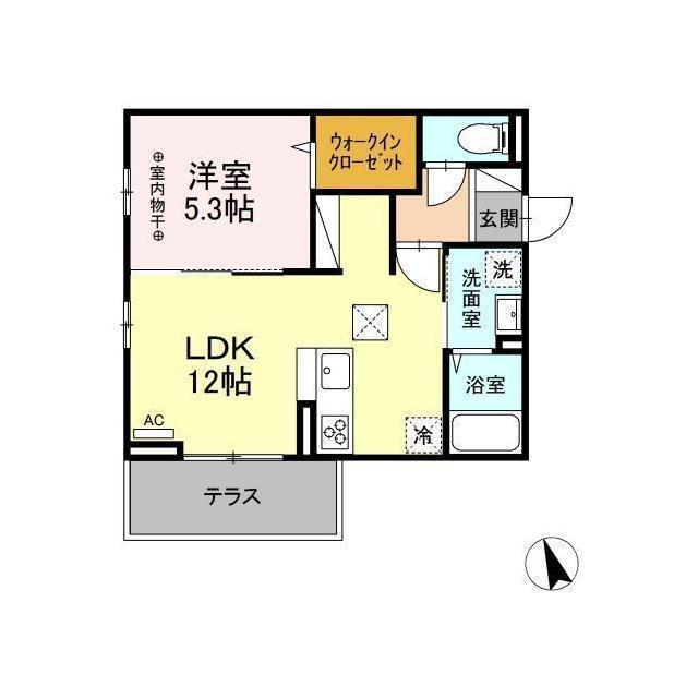 DーROOM清水新居II(1LDK/2階)の間取り写真