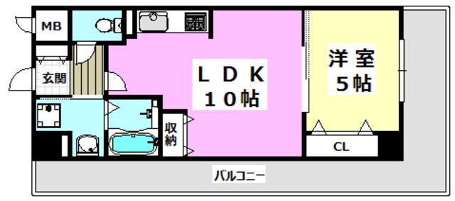 サンプラザ茨木(1LDK/4階)の間取り写真