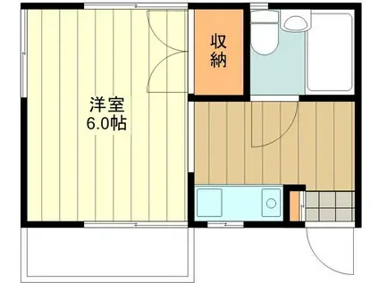 ウィンディア国立(1K/2階)の間取り写真